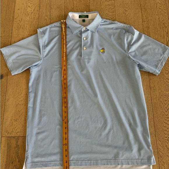 MASTERS designed by Peter Millar Gingham Polo Blue White Large - Picture 5 of 7